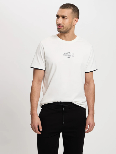 T-shirt męski bawełniany Cross Jeans 16057-008 M Biały (8697319728033) - obraz 1