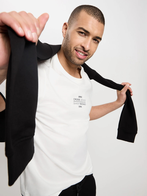 T-shirt męski bawełniany Cross Jeans 16057-008 2XL Biały (8697319728064) - obraz 4