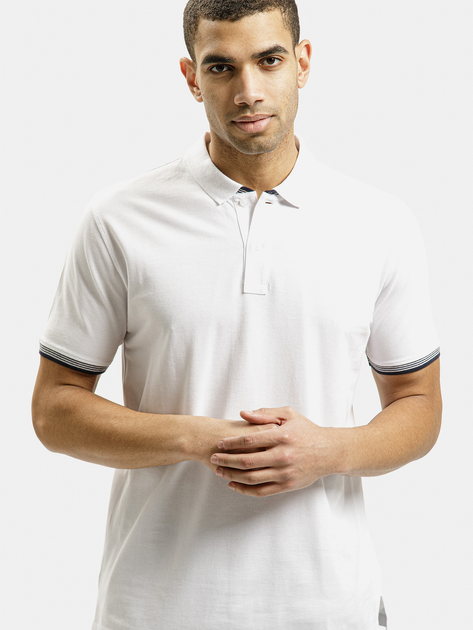 Koszulka polo męska Cross Jeans 16070-008 M Biała (8697319750980) - obraz 1