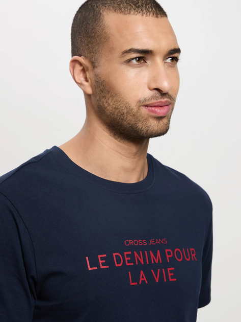 T-shirt męski bawełniany Cross Jeans 16076-001 M Granatowy (8697319728880) - obraz 5