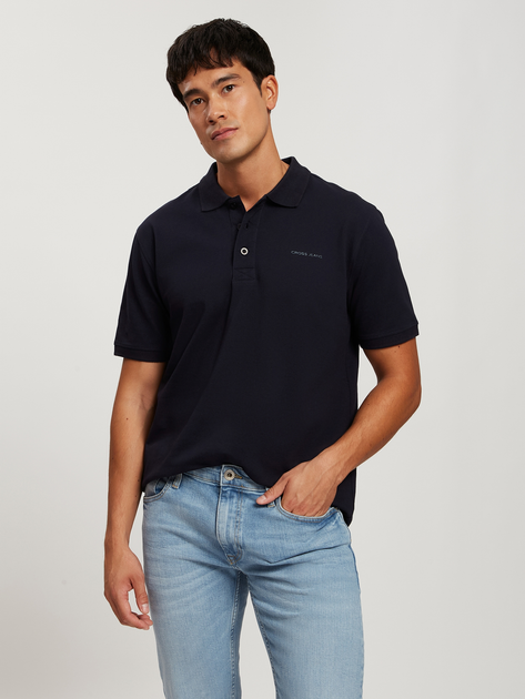 Поло довге чоловіче Cross Jeans 16087-001 M Темно-синє (8697319729085) - зображення 1