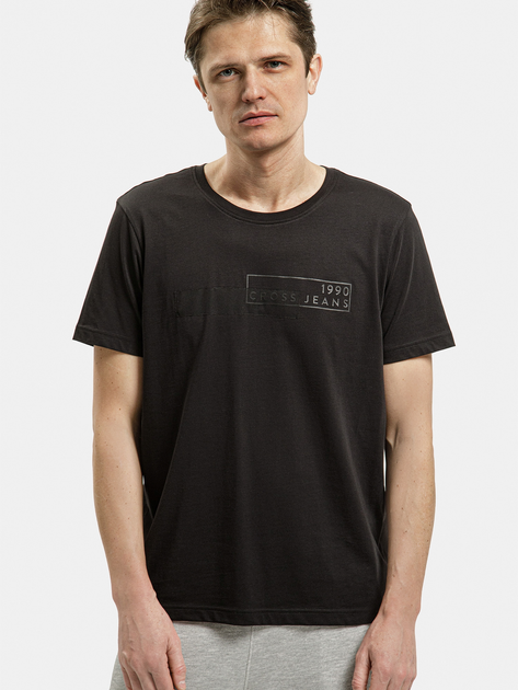 T-shirt męski bawełniany Cross Jeans 16095-020 L Czarny (8697319752045) - obraz 1