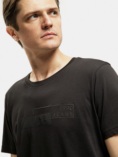 T-shirt męski bawełniany Cross Jeans 16095-020 L Czarny (8697319752045) - obraz 4