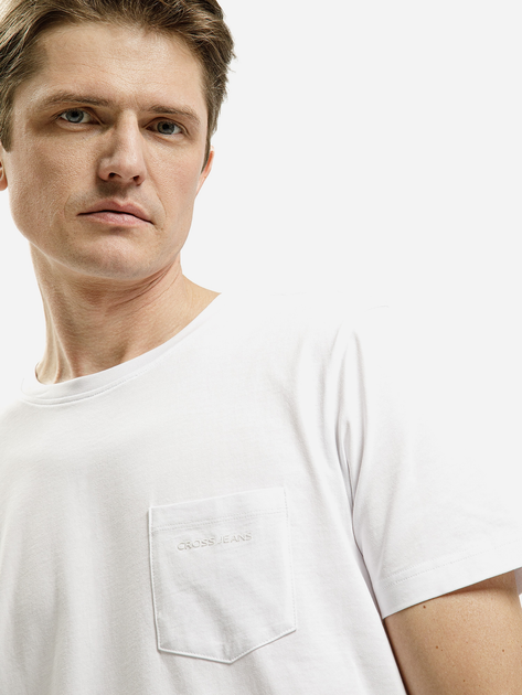 T-shirt męski bawełniany Cross Jeans 16107-008 2XL Biały (8697319729962) - obraz 4