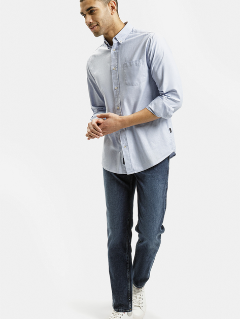 Сорочка бавовняна чоловіча Cross Jeans 35253-283 2XL Блакитна (8697319186017) - зображення 3