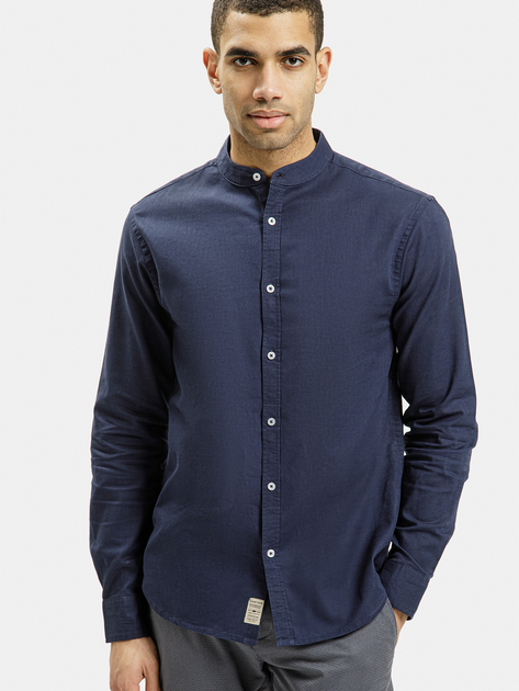 Сорочка бавовняна чоловіча Cross Jeans 35607-001 L Темно-синя (8697319764963) - зображення 1