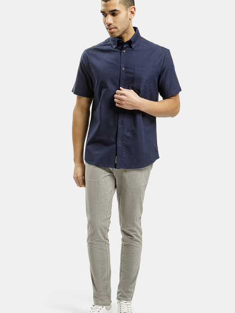 Koszula męska bawełniana z krótkim rękawem Cross Jeans 35609-001 L Granatowa (8697319765045) - obraz 3