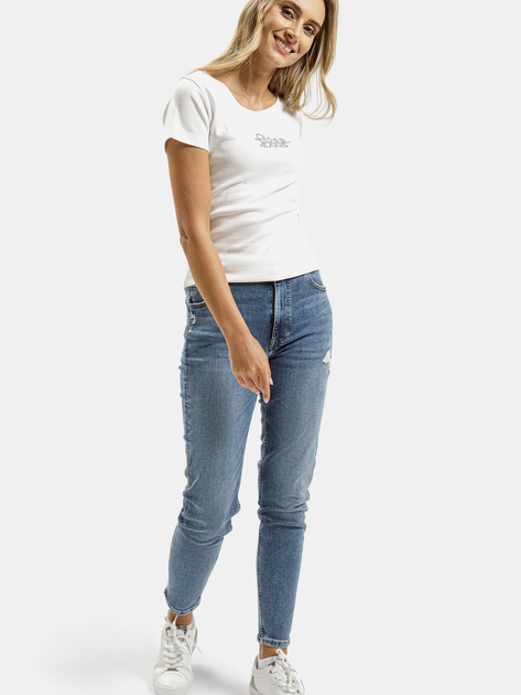 T-shirt damski bawełniany Cross Jeans 55577-008 XL Biały (8699438979891) - obraz 3