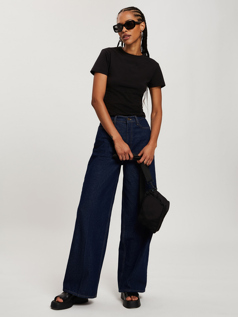 Футболка бавовняна жіноча Cross Jeans 56160-020 XL Чорна (8697319731743) - зображення 3