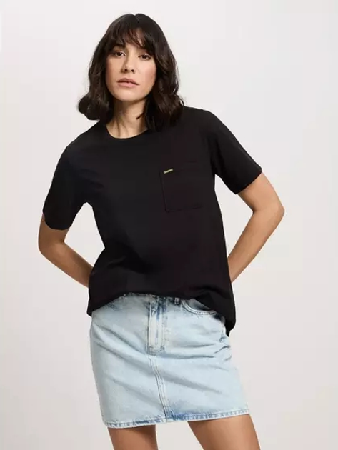 T-shirt damski bawełniany Cross Jeans 56171-020 XS Czarny (8697319732108) - obraz 1