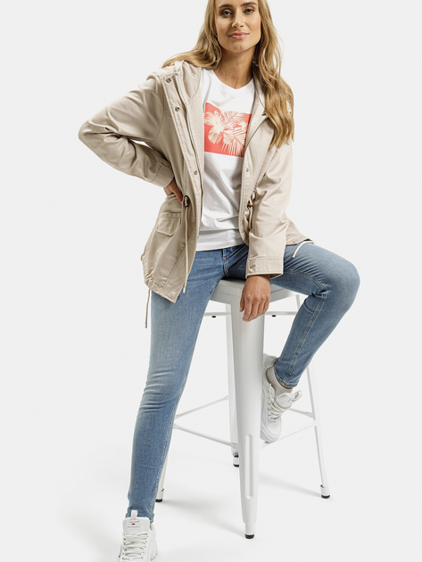 T-shirt damski bawełniany z nadrukiem Cross Jeans 56181-008 L Biały (8697319746822) - obraz 3