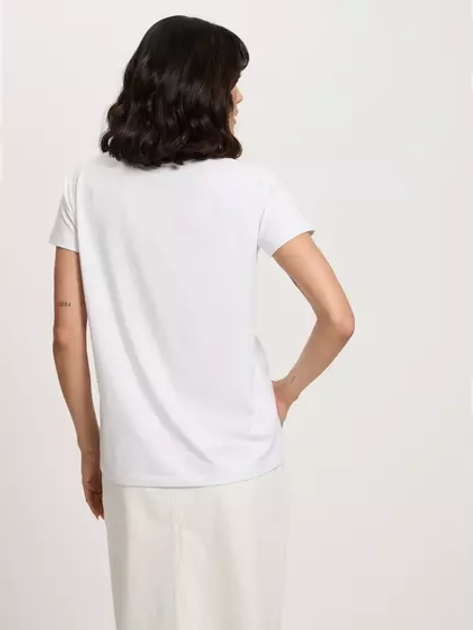 T-shirt damski bawełniany z nadrukiem Cross Jeans 56186-008 S Biały (8697319732610) - obraz 2