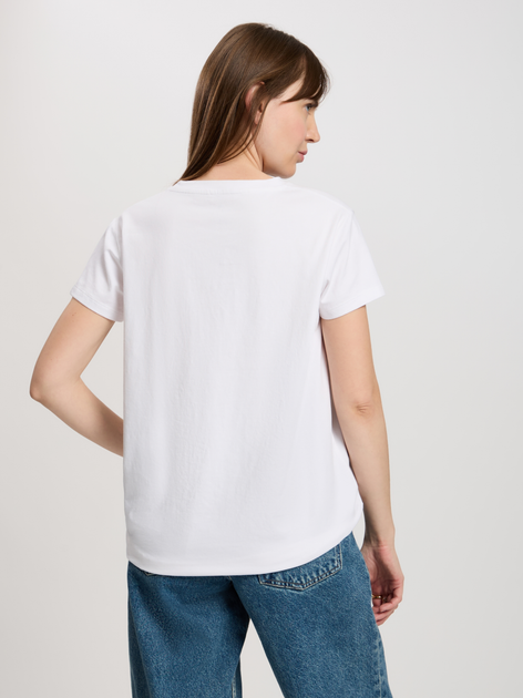 Футболка бавовняна жіноча Cross Jeans 56187-008 S Біла (8697319732665) - зображення 2