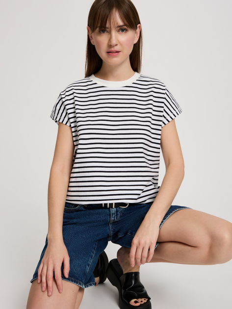 Футболка бавовняна жіноча Cross Jeans 56191-008 M Біла (8697319747003) - зображення 5