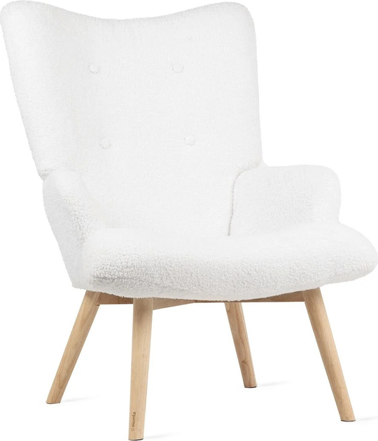 Fotel tapicerowany Homla MOSS TEDDY BOUCLE 70 x 95 cm White (5904183828534) - obraz 1