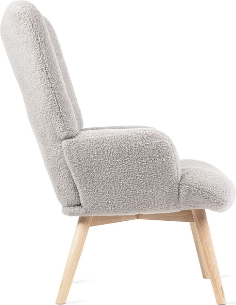М'яке крісло Homla MOSS TEDDY BOUCLE 70 x 95 см Light Grey (5904183828558) - зображення 3