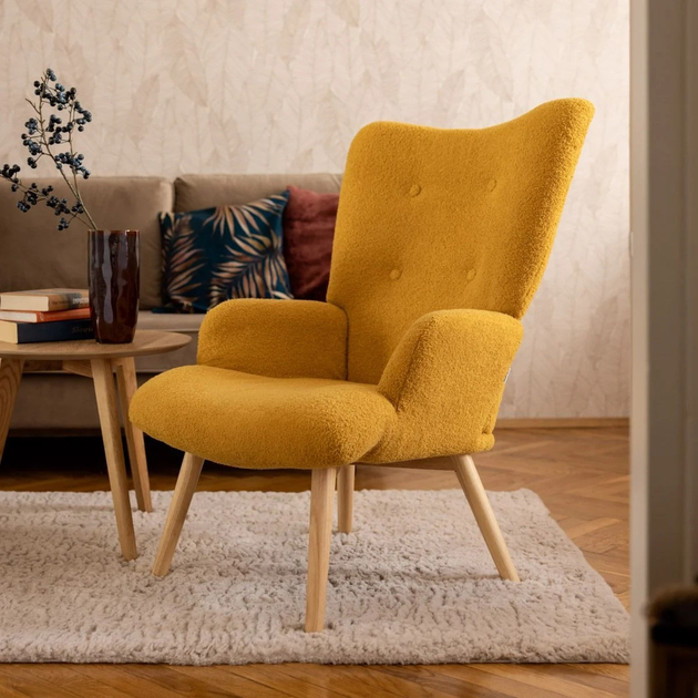 М'яке крісло Homla MOSS TEDDY BOUCLE 70 x 95 см Orange (5904183828572) - зображення 6