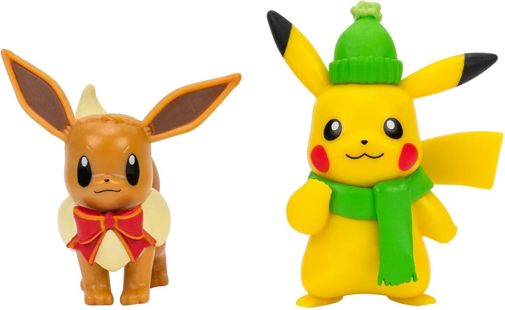Ігровий набір Jazwares Holiday Pikachu #4 and Holiday Eevee #1 2 шт (191726440659) - зображення 2