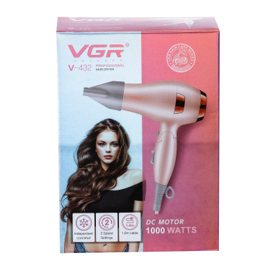 Фен для волосся дорожній VGR V-432 з концентратором, рожевий(HPV432P) - изображение 6