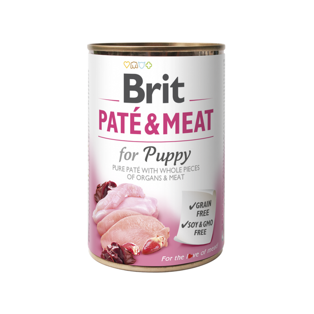 Влажный корм Brit Care Pate & Meat для щенков, с курицей и индейкой, 400 г - Фото 5 Влажный корм Brit Care Pate & Meat для щенков, с курицей и индейкой, 400 г - изображение 5