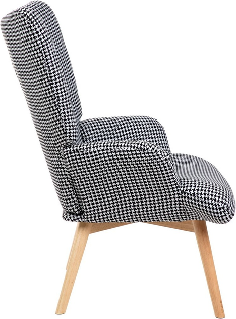Fotel tapicerowany Homla MOSS 70 x 95 cm Black-White (5904183862361) - obraz 3