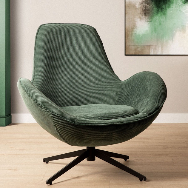 Крісло поворотне Homla LUNAIRE 86 x 76 x 87 см Green (5904183872155) - зображення 5