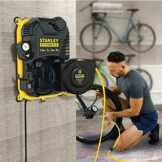 Компресор повітряний настінний Stanley Fatmax 1.1кВт, 160л/хв, 2л, 8 Бар FMXCMD152WE - зображення 8