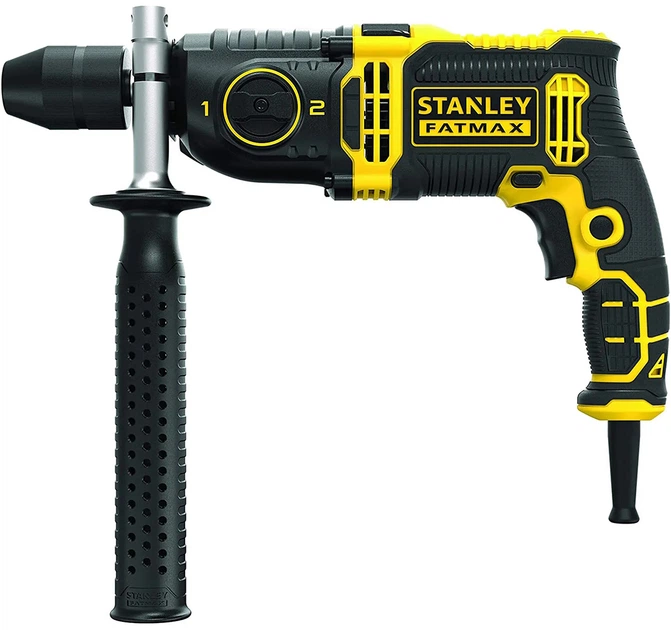 Дрель сетевая ударная Stanley FatMax 1100 Вт, 69 Нм, 3200 об/мин, 54400 уд/мин FMEH1100K - Фото 2 Дрель сетевая ударная Stanley FatMax 1100 Вт, 69 Нм, 3200 об/мин, 54400 уд/мин FMEH1100K - изображение 2