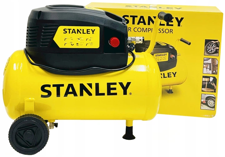 Компрессор воздушный поршневой безмасляный Stanley 1.1кВт, 24л, 180л/мин, 8 бар D200/8/24 - Фото 6 Компрессор воздушный поршневой безмасляный Stanley 1.1кВт, 24л, 180л/мин, 8 бар D200/8/24 - изображение 6