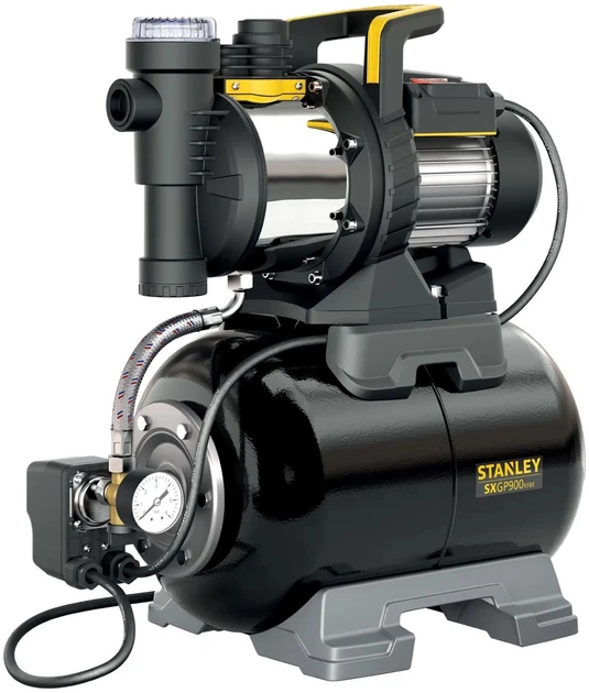 Насосная станция для чистой воды Stanley 0.9 кВт, 3300 л/ч, 24 л SXGP900XFBE - Фото 1 Насосная станция для чистой воды Stanley 0.9 кВт, 3300 л/ч, 24 л SXGP900XFBE - изображение 1