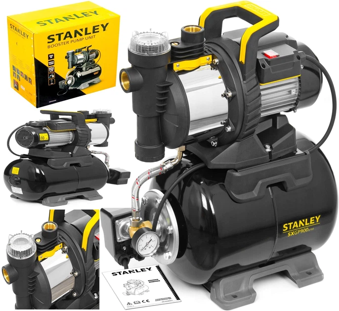 Насосная станция для чистой воды Stanley 0.9 кВт, 3300 л/ч, 24 л SXGP900XFBE - Фото 7 Насосная станция для чистой воды Stanley 0.9 кВт, 3300 л/ч, 24 л SXGP900XFBE - изображение 7
