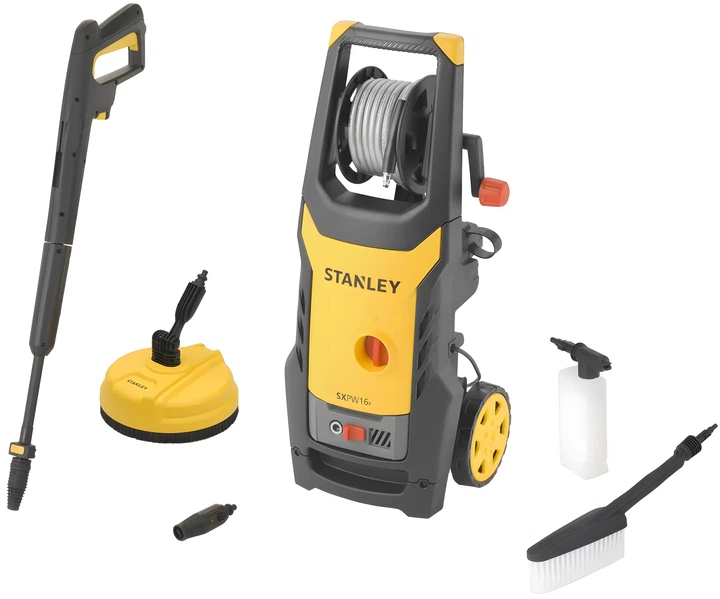 Мойка высокого давления электрическая щеточная Stanley 1.6 кВт, 125 бар, 6 м, 420 л/год, 50°C, бак 1 л SXPW16E - Фото 1 Мойка высокого давления электрическая щеточная Stanley 1.6 кВт, 125 бар, 6 м, 420 л/год, 50°C, бак 1 л SXPW16E - изображение 1