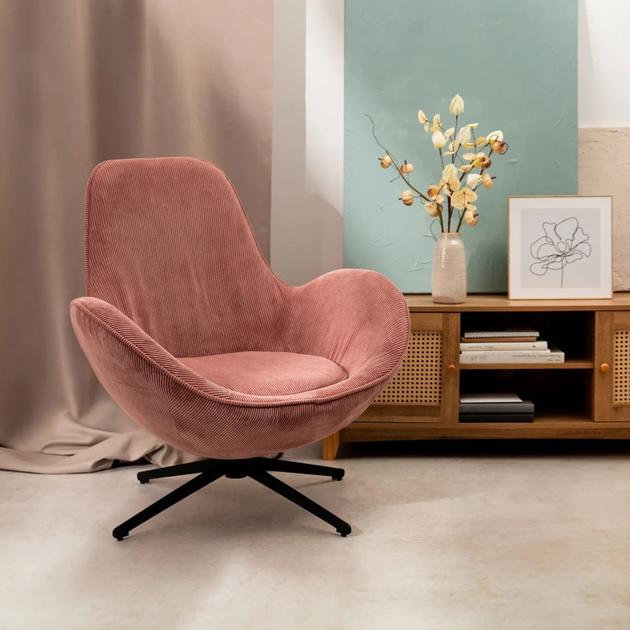 Крісло поворотне Homla LUNAIRE 86 x 76 x 87 см Pink (5906496710070) - зображення 10