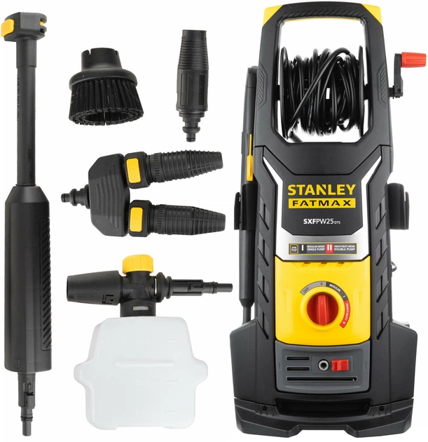 Мойка высокого давления электрическая бесщеточная Stanley 2.5 кВт, 150 бар, 8 м, 810 л/год, 50°C, бак 0.5 л SXPW25DTS-E - изображение 2