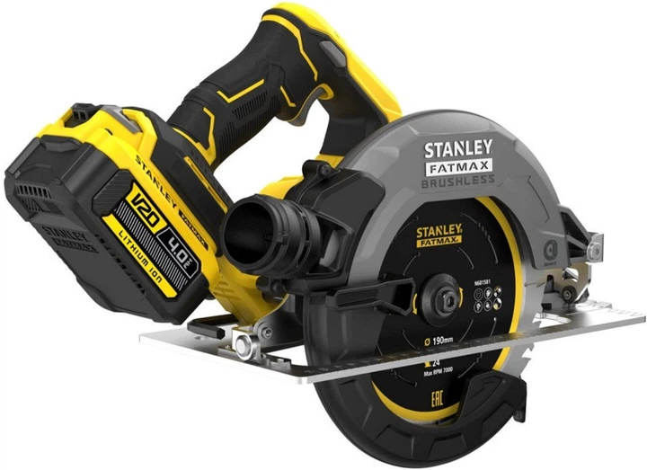 Пила циркулярная аккумуляторная бесщеточная Stanley FatMax 18В (V20) Li-Ion, 4 Ач, 5000 об/мин SFMCS550M2K - изображение 3