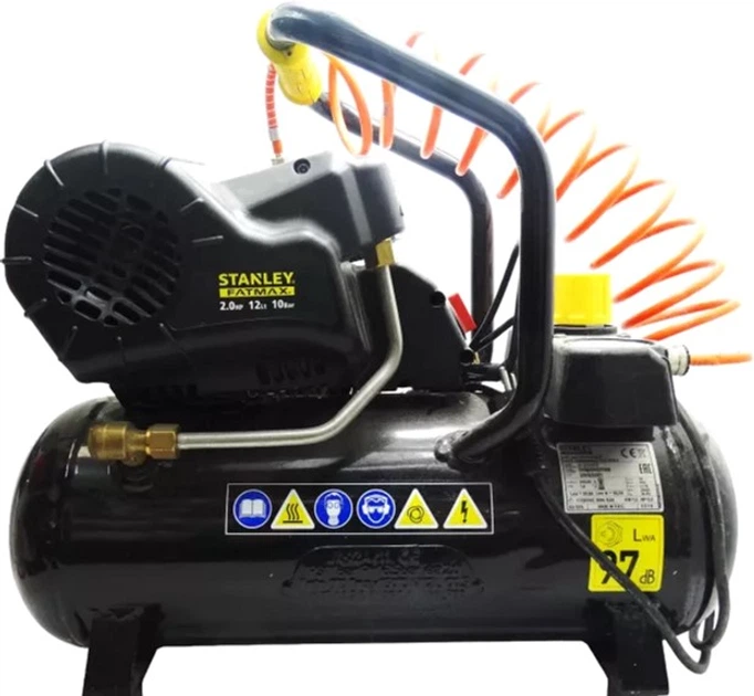 Компресор повітряний ремінний Stanley Fatmax 1.5кВт, 222л/хв, 12л, 8 Бар FMXCM0043E - зображення 3