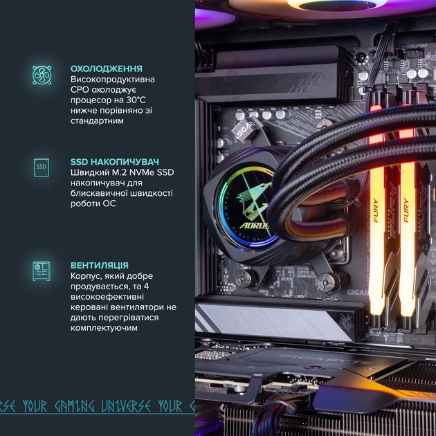 Ігровий комп'ютер ASGARD (A99X.96.S20.97XT.5443) / AMD Ryzen 9 9900X (4.4–5.6 ГГц) / RAM 96 ГБ / SSD 2 ТБ / AMD Radeon RX 9070 XT - зображення 4