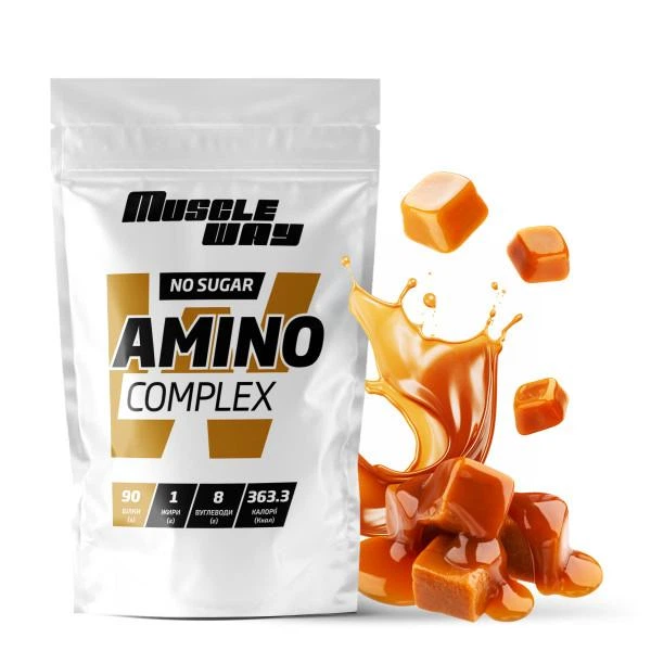 Амінокислотний комплекс MuscleWay AMINO COMPLEX на 40 порцій без цукру 1 кг Ірис-карамель (14-125-am-mw-rs1-2) - Фото 1 Амінокислотний комплекс MuscleWay AMINO COMPLEX на 40 порцій без цукру 1 кг Ірис-карамель (14-125-am-mw-rs1-2) - зображення 1