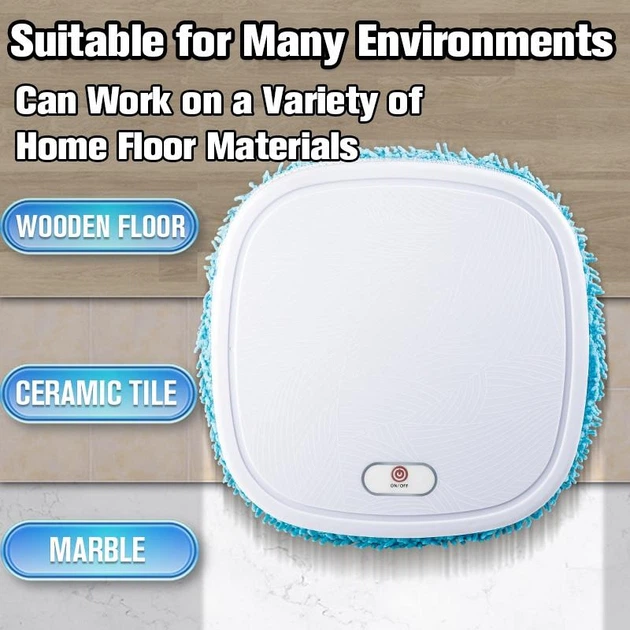 Робот пылесос квадратный Intelegent Automatic Brush Mopper 619 аккумуляторный для влажной и сухой уборки Белый (127-14-16381) - изображение 5