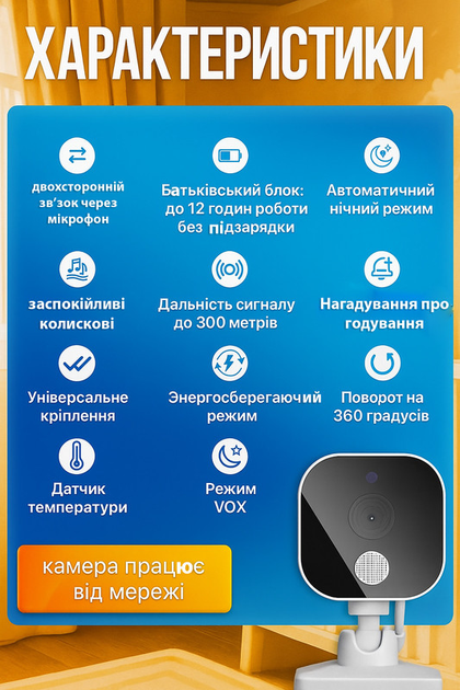 Видеоняня цифровая радионяня с монитором колыбельными ночное видение датчик движения обнаружение голоса камера видеонаблюдения двусторонней связью + в подарок антистресс (101202) - изображение 2