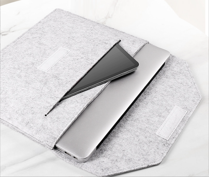 Чехол для ноутбука макбука 13,3-14.1" войлочный конверт для MacBook Air Черный (S112-3) - Фото 3 Чехол для ноутбука макбука 13,3-14.1" войлочный конверт для MacBook Air Черный (S112-3) - изображение 3