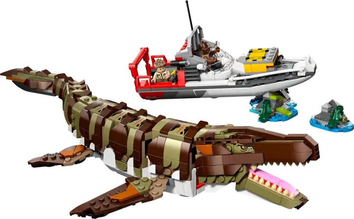 Конструктор LEGO Jurassic World Місія на човні та модель мозазавра, 858 ел. 76974 (5702017824826) - зображення 2