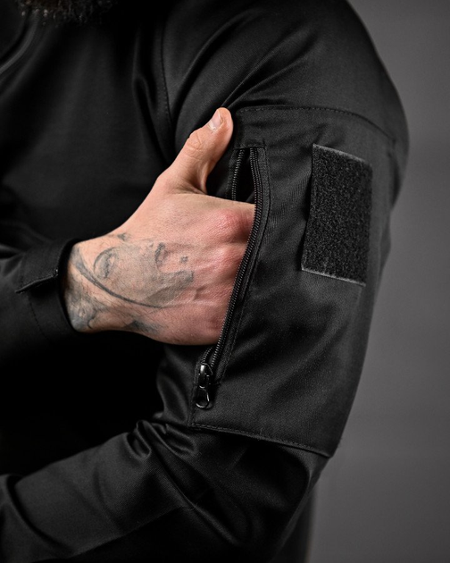 Тактический летний костюм Рип-стоп липучки под шевроны Combat Force Black S - изображение 4
