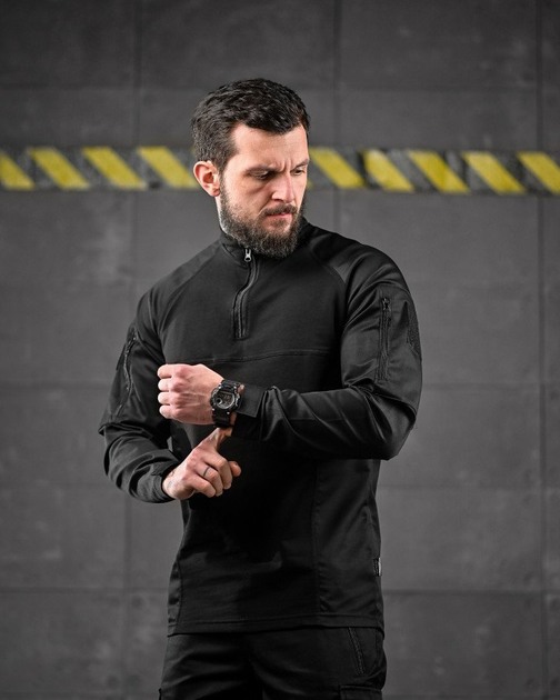 Тактический летний костюм Рип-стоп липучки под шевроны Combat Force Black S - изображение 6