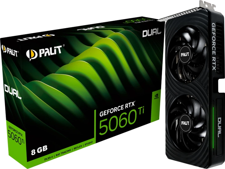 Видеокарта Palit PCI-Ex GeForce RTX 5060 Ti Dual 8GB GDDR7 (128bit
