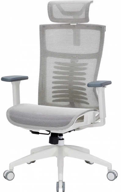 Кресло компьютерное офисное эргономичное Officepro Balance OC620-W-LG-LG White/Light Gray - Фото 1 Кресло компьютерное офисное эргономичное Officepro Balance OC620-W-LG-LG White/Light Gray - изображение 1