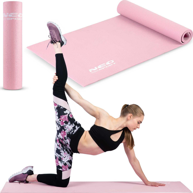 Килимок для тренувань Neo Sport 173 x 61 см 192101 рожевий (5903890606121) - зображення 4