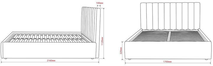 Ліжко Smart Tramonto Lite 160х200 см Lili 94 Сіра ordf (33410011-94) - зображення 7