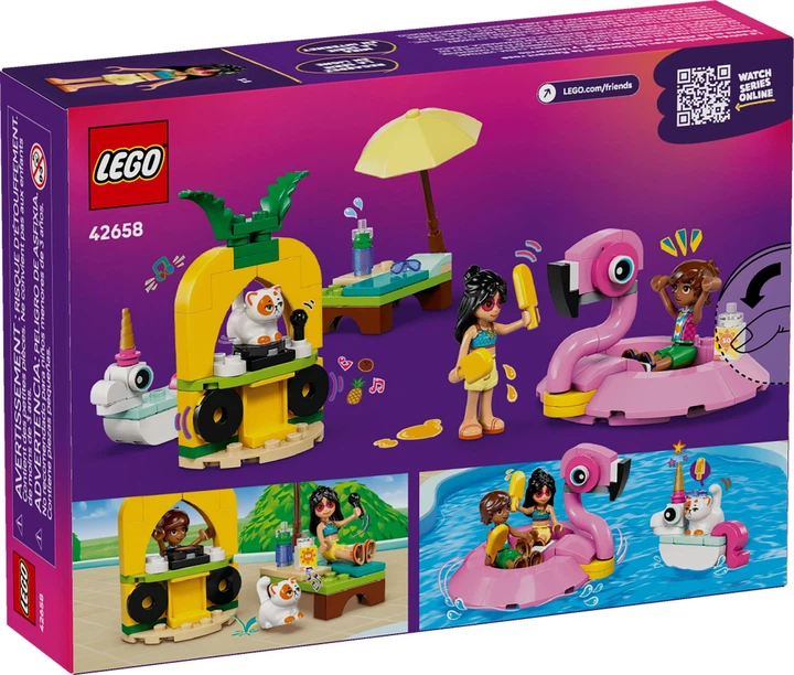 Конструктор LEGO Friends Вечеринка у бассейна с единорогом и фламинго 99 деталей (42658) - изображение 8