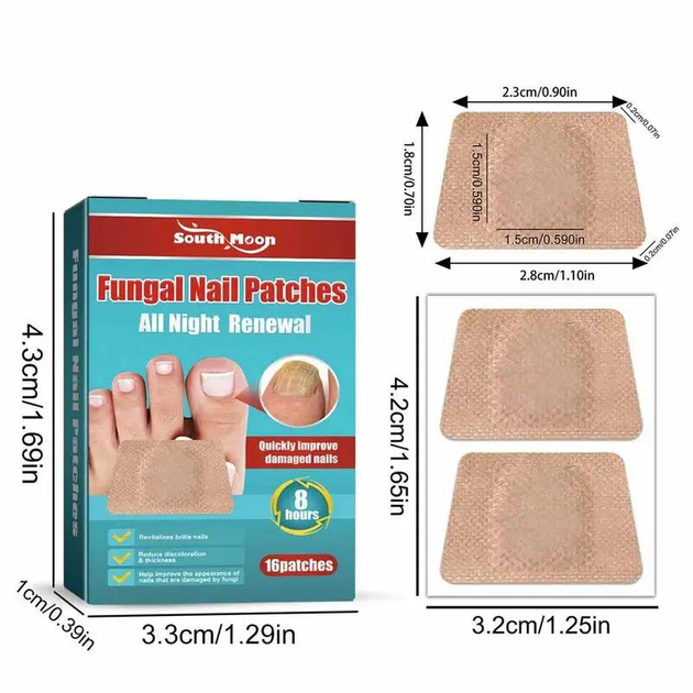 Наклейки-пластыри для ухода за вросшими ногтями Nail Patches, 16 шт в упаковке U9360 - Фото 7 Наклейки-пластыри для ухода за вросшими ногтями Nail Patches, 16 шт в упаковке U9360 - изображение 7